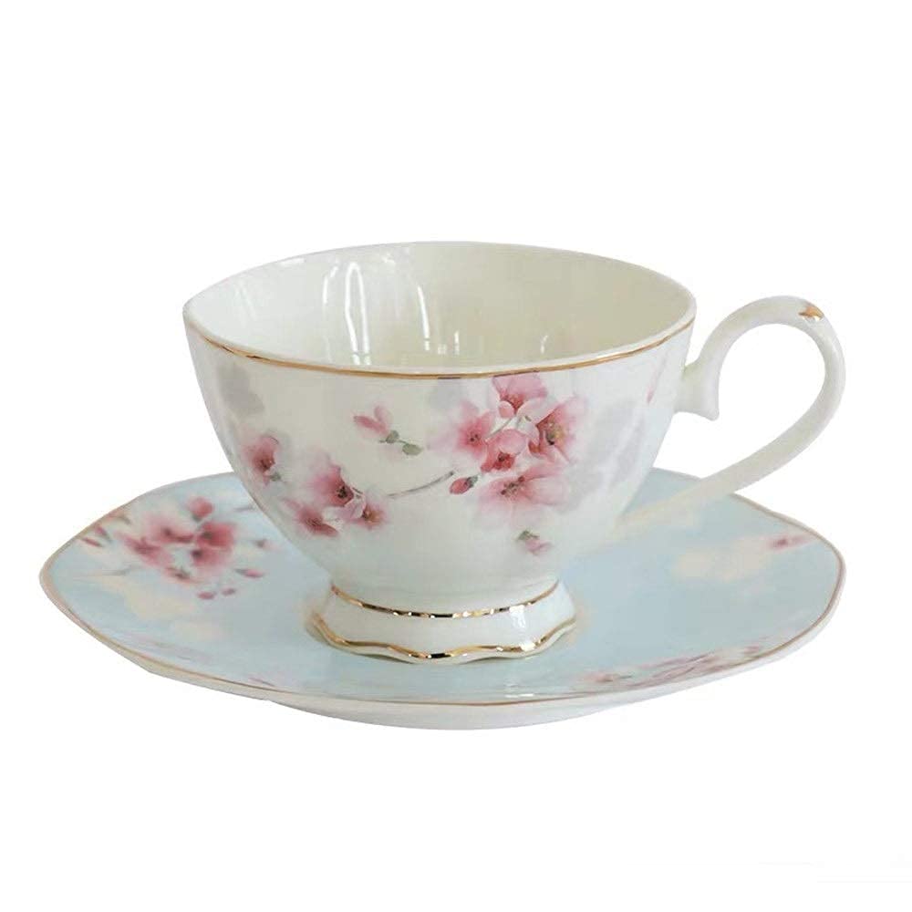 Tasse à café en Porcelaine Anglaise Faite à la Main, Service à thé de Phnom Penh, Tasse à thé de l'après-midi, Soucoupe, Tasse à Latte Classique à Fleurs, Tasse à Expresso