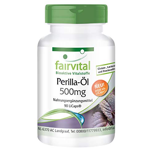 Aceite de Perilla 500mg - VEGANO - Dosis elevada - 90 Licaps® - rico en ácido alfa-linolénico - Calidad Alemana