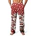 WENKOMG1 Christmas Pajama Pants Unisex - Lightweight Lounge Sleep Pants with Pockets Pajamas Pants Men Set Fashion Clothes Pantalones De Pijama Aesthetic (S - Wine)
