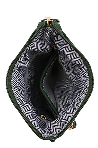 Image of Isabelle Small Lightweight Shoulder Bag for Women, Mini Multi Zipper Pocket Crossbody Handbag with Adjustable strap