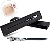 Blooming lilies Letter Opener, Letter Opener Envelope Slitter Mail Opener Gifts for Men Desk Organizer Desk Accessories,Unique Nickel Silver Custom Gift Idea