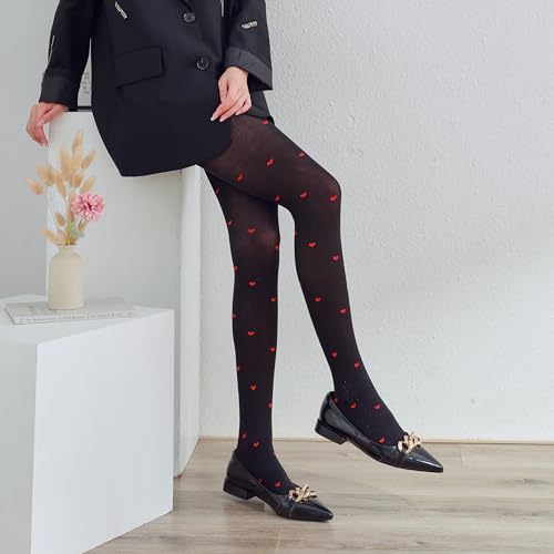 Image of Sahabowi Women Sheer Tights, High Waist Pantyhose, Vintage Control Top Stockings(Patterns Colourful), Pantyhose5