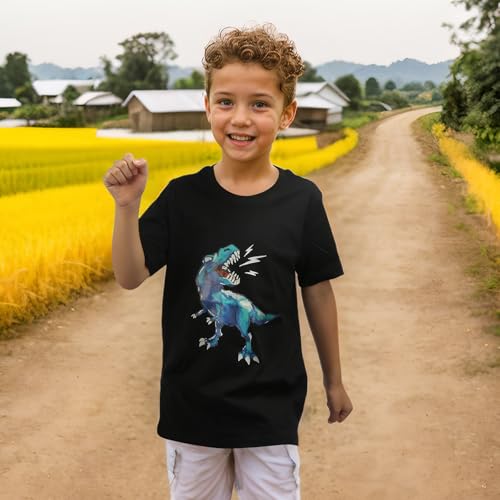 Image of DEEKEY Toddler Boys Shirts Short-Sleeve Little Kids t Shirts Boys' Tops, Tees & Shirts Graphic TEE Age for 2-7 Years 4-Pack