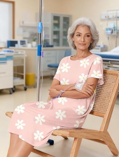 Image of Deyeek Hospital Gowns for Women Labor Delivery Shoulder Surgery Dress Adaptive Clothing Night Robes for Elderly Plus Size