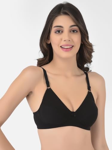 Image of Softline Women's Cotton Blend Wire-Free Non-Padded | Full Coverage Bra Combo | Cut & Sew Design (Pack of 2)