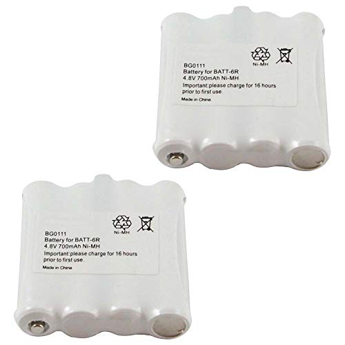 modsden WalR Rechargeable Cordless Phone Battery Ni-MH, 2 Pack, for Midland BATT6R BATT-6R LXT-276 LXT-314 LXT-317 LXT-318 LXT-319 LXT-320 LXT-322 LXT-323 LXT-324 LXT-330 LXT-335 LXT-340 LXT-345
