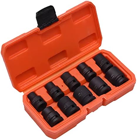 HARDEN 537010, 1/2" Short Impact Socket Set 10 Pcs, Hex, CRM Steel