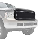 EAG Black Rivet Stainless Steel Wire Mesh Grille with ABS Shell Fit for 05-07 Ford Super Duty F250/F350/F450/F550