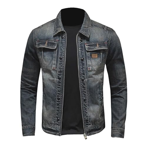 Veste en denim 2026 homme col revers classique veste mi-saison durable et casual