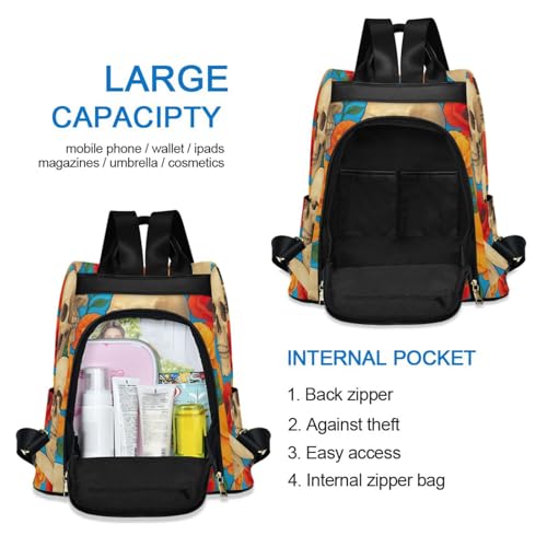 Sac à dos squelette multipoches avec fermeture dorsale pour ordinateur