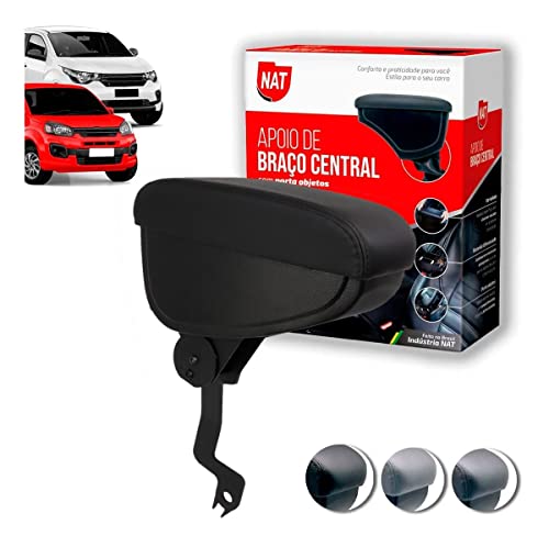 APOIO DE BRAÇO NOVO UNO MOBI 2011 A 2020 PRETO LINHA PRETA COURO SINTÉTICO