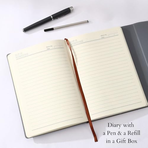 Image of CAVALO - Be Unique Diary Gift Set with Pen | Premium Notebook with Pen & Extra Refill | 6 x 8 Inch, 240 Lined Pages, Undated | Ideal for Corporate Gifting, Office Use, Diwali & New Year Presents (Green Line Diary Gift Set)