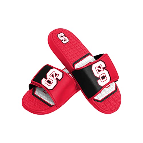 FOCO North Carolina State Wolfpack NCAA Mens Colorblock Big Logo Gel Slides - L