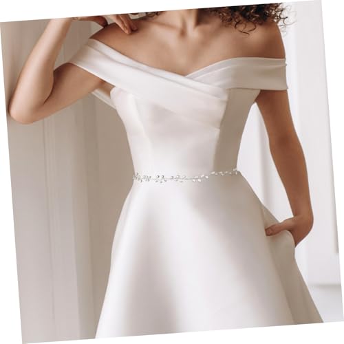 Silver Pearl Bridal Waistband Handmade Wedding Sash Belt for Brides Bridesmaids Ribbon Accessory Elegant Waist Chain for Formal Occasions and Photo Taking4