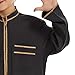 Muslim Thobe for Boys Muslim Dress Long Sleeve Kaftan Arabic Islamic Prayer Dress Kids Ramadan Eid (Black, 9-10 Years)