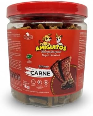 Petisco Para Cães Todas as Raças 1kg Amiguitos Pet Bifinho Premiu...