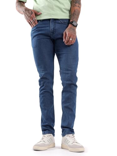 Image of WROGN Men's Cotton Stretch Jeans | Mid Rise | Slim Fit