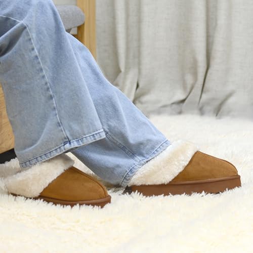 Fuzzy Platform Slippers for Women Cozy Winter House Slippers Indoor/Outdoor Memory Foam House Shoes2