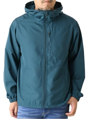 [FIRST DOWN] [ファーストダウン] ウインドブレーカー メンズ 撥水 防風 透湿 防花粉 UV対策 ポケッタブル RE4-1109 LL D5-ブルーグリーン2