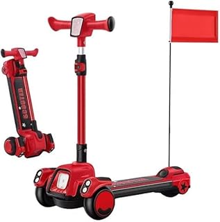 Children's Scooter Height Adjustable Lean to Steer Flashing PU Wheels 3 Wheel Kick Scooters For Kids