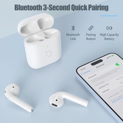Image of Wireless Charging Case Only for AirPods 1st 2nd gen ， Charger Case Compatible with AirPods 1 /2 Gen Replacement Charger Cases, Support Bluetooth Pairing&Sync Button, Earbuds Not Included