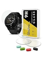 iDaPro [4 Stück Displayschutz schutzfolie für Garmin Forerunner 955/955 Solar Smartwatch + Silikon Anti-Staub-Stecker gehärtetes Glas Anti-Kratzer Blasenfrei