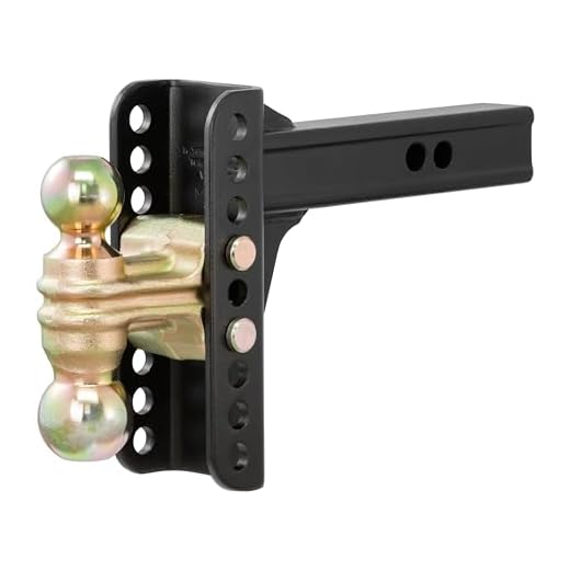CURT 45900 Adjustable Trailer Hitch Ball Mount, 2-Inch Receiver, 6-Inch Drop, 2 and 2-5/16-Inch Balls, 14,000 lbs , Black
