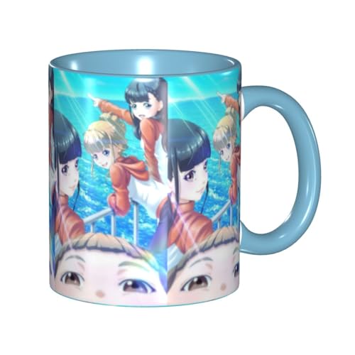 宇宙よりも遠い場所 セラミックマグカップ 食器 大容量コーヒーカップ 330ml 耐熱 おしゃれなマグカップ オフィスホーム用 プレゼントに最適 再利用可能 ギフト 男女兼用 Sky Blue