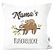 MoonWorks® - Federa per cuscino con nome personalizzabile, motivo: mamma bianca