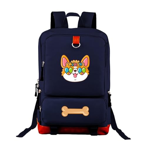 Navy Bone Hawaii Corgi Daypack Oxford Classic Durable High School College Student Books Pack 12
