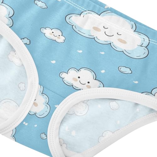 ZZKKO Cute Cloud Blue Sky Girls Underwear Toddler Panties for Girls Comfort Brief Size 2T-8Y3