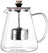 Tetera de Hierro Fundido, Tetera Tetera de Vidrio de Hierro Fundido Té con infusor - 1500 ml - Apto para Estufa - Infusor de Acero Inoxidable para té - Borosilicato Resistente al Calor - Jarra - Jarr
