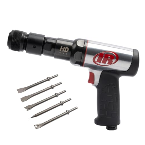 Ingersoll Rand 135MAXK Vibration Reduced Quick-Change Air Hammer 5-Piece Chisel Set, 2,600 BPM, 3" Stroke, Round Shank