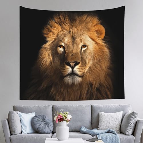 Tapiz de león africano EdWal de 152x130 cm para decorar la pared de tu salón