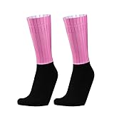 BULBEAWICK Anti Rutsch Silikon Sommer Aero Socken Weiße Linie Fahrradsocken Herren Fahrrad Sport...