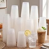 Jingmore 500 Pcs Frosted Plastic Cups Bulk - 12 oz Disposable Clear Drinking Frosted Cups for Stadium Events Home, Party, Birthday Supplies