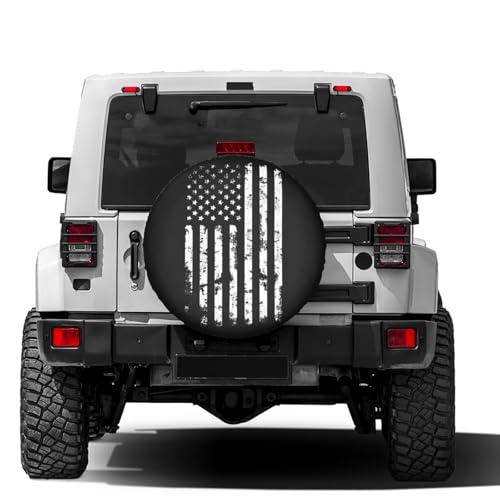 Image of Delerain Spare Tire Cover American Flag Wheel Covers Waterproof Dust-Proof UV Sun Universal Fit for Trailer RV SUV Truck and Many Vehicle (17 Inch for Diameter 31 inch-33 inch)