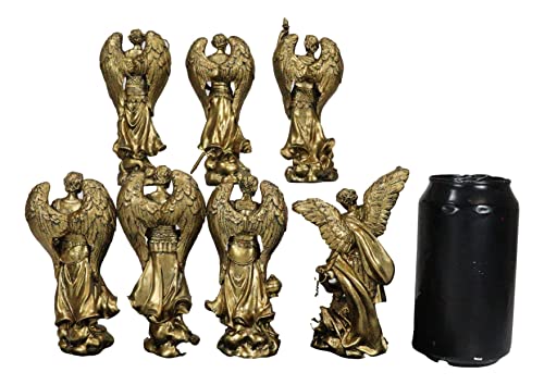 Set de siete arcángeles figuras de resina 4.75 pulgadas miniatura 5
