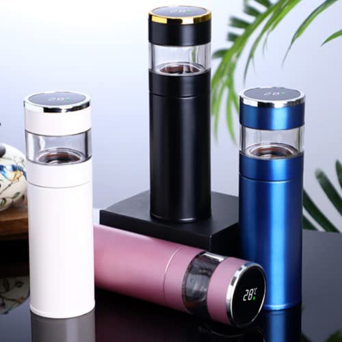 Tea Infuser Bottle - Coffee Thermos - Smart Sports Water Bottle With Led Temperature Display,Double Wall Vacuum Insulated Water Bottle - Travel Tea Mug With Stainless Steel Filter (Black) #TOP6