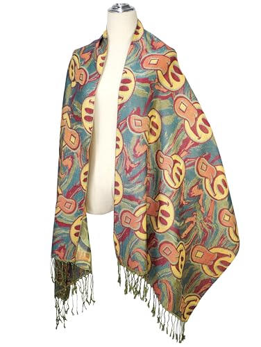 Two Tone Vintage Jacquard Paisley Women's Pashmina Shawl Wrap Scarf3