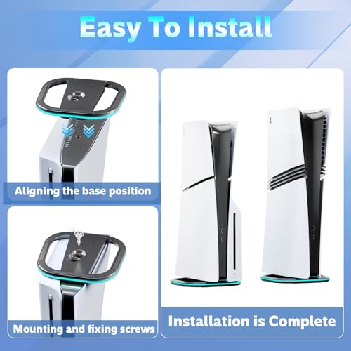 Image of Vertical Stand for PS5 /PS5 Slim and PS5 Pro Console Disc and Digital, Vertical Stand with 7 RGB Lights Support All PS5 Console