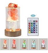 Zanflare 岩塩ランプ 16色変更可能 クリスタルヒマラヤ岩塩ライト マイナスイオン発生 空気浄化と癒しの灯り 木製のベース 調光 ソルトランプ USB入力 プレゼント ギフト 誕生日 結...