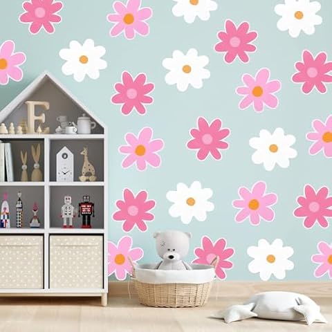 GEEHUA 36Pcs Waterproof Daisy Wall Decals Cover