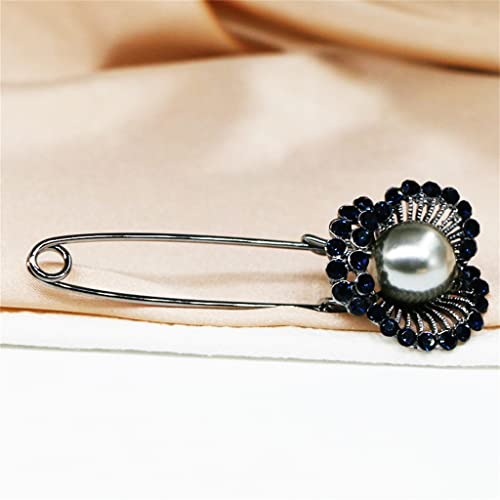 Grande épingle vintage en perles de nacre, broche de vêtement haut de gamme