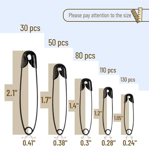 Image of Mr. Pen- Safety Pins, 300 Pack, Small & Large Sizes, Nickel Plated Steel