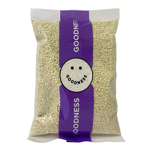 White Sesame Seeds 250g Goodness UAE | Premium Hulled White Til Seeds | Natural & Nutty Flavor | Ideal for Cooking Baking Garnishing & Health Benefits | No Additives | Fresh Zip-Lock Pack