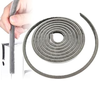 Soezy 16 Ft (5m) 196 Inch Sliding sash Windows Doors Tape Pile Draught excluder Brush Seal Strip weatherstrip 7mm x 8mm (7/24 5/16 Inch, Gray)