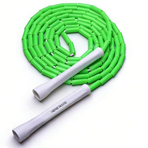 Beaded Skipping Rope, Beaded Jump Rope With Unbreakable Handles & Shatterproof Beads for Enhanced Fitness Training, Adjustable 3M Skipping Rope for