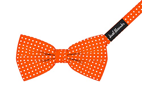 Jacob Alexander Matching Polka Dot Suspenders Handkerchief And Bow Tie - Orange #TOP4