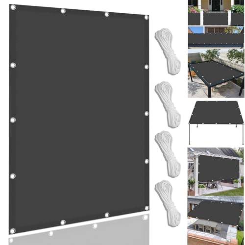 Voiles ombrages rectangulaire imperméable protégeant à 98% des UV en gris - 2